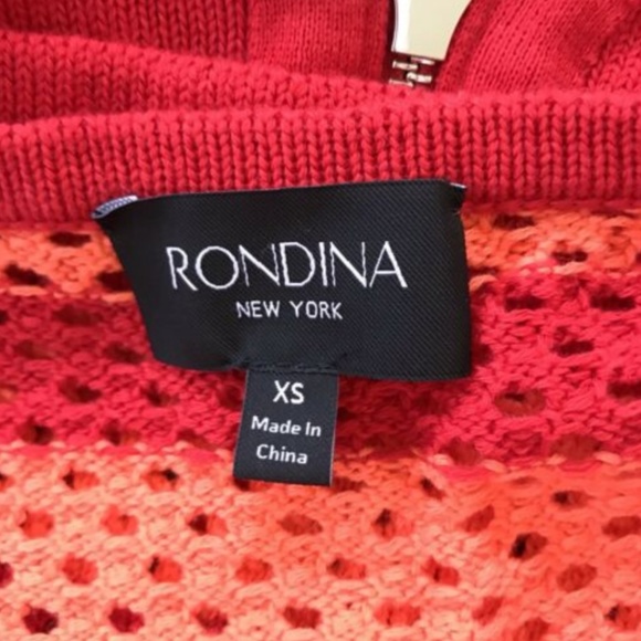 Rondina Crochet Striped Zipper Cardigan Sweater - Picture 4 of 7